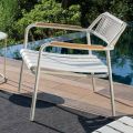 Lage aluminium tuinstoel met touwrugleuning - Resplendent
