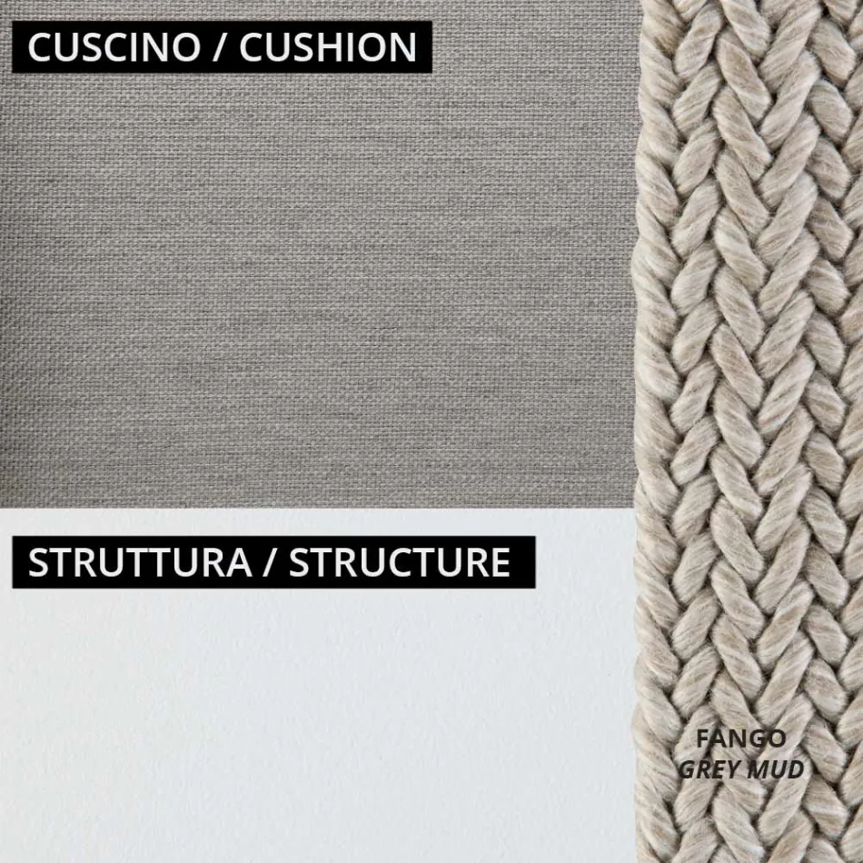 Lage tuinfauteuil inclusief kussen Made in Italy - Prato Viadurini