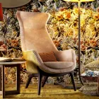 Bergére fauteuil in Grilli Wilde-designstof gemaakt in Italië Viadurini