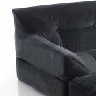 Chaise longue-fauteuil met etnische lounge in grijs fluweel - Germana Viadurini