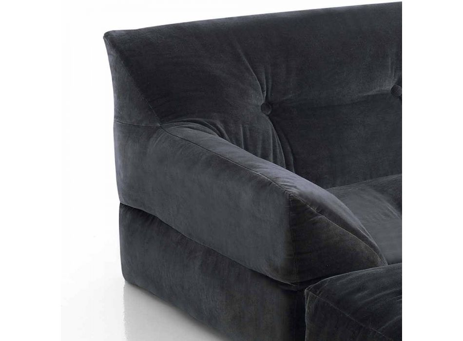 Chaise longue-fauteuil met etnische lounge in grijs fluweel - Germana Viadurini