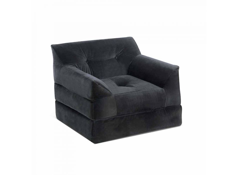 Moderne fauteuil in grijs fluweel - Germana Viadurini