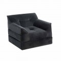 Moderne fauteuil in grijs fluweel - Germana