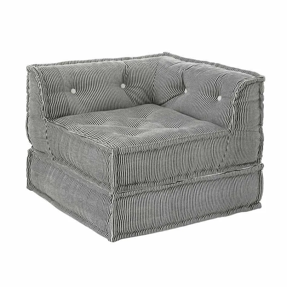 Chaise Longue fauteuil van etnisch ontwerp in patchwork katoen, voor woonkamer - vezel Viadurini