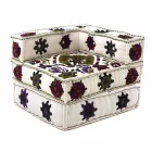 Chaise Longue fauteuil van etnisch ontwerp in patchwork katoen, voor woonkamer - vezel Viadurini