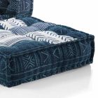 Chaise Longue fauteuil in etnisch design, grijs of blauw fluweel - Vezel Viadurini