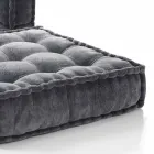 Chaise Longue fauteuil in etnisch design, grijs of blauw fluweel - Vezel Viadurini