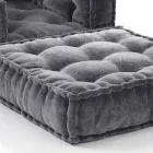 Chaise Longue fauteuil in etnisch design, grijs of blauw fluweel - Vezel Viadurini