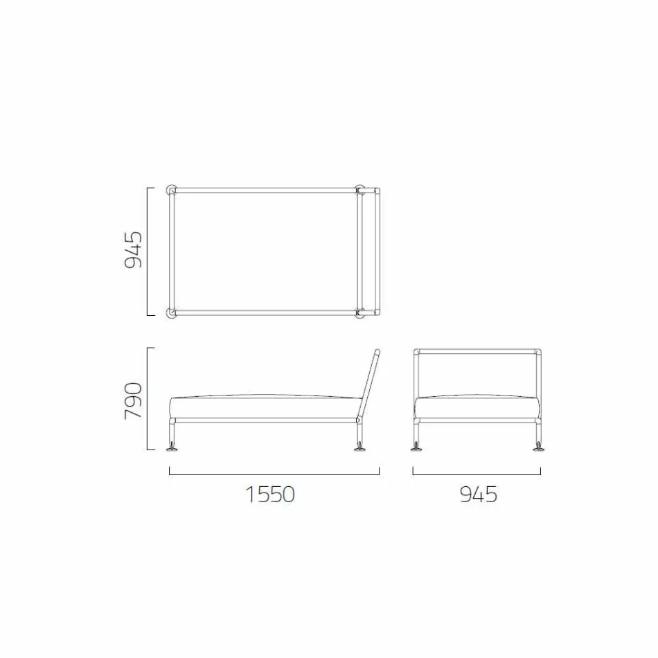 Moderne design chaise longue fauteuil voor tuin Made in Italy - Ontario1 Viadurini