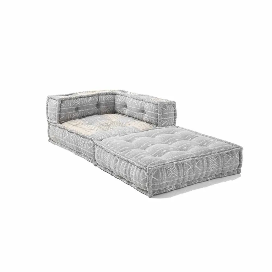 Chaise Longue fauteuil in patchwork katoen voor etnische designlounge - vezel Viadurini