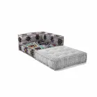 Chaise Longue fauteuil in patchwork katoen voor etnische designlounge - vezel Viadurini