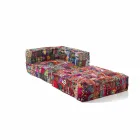 Chaise Longue fauteuil in patchwork katoen voor etnische designlounge - vezel Viadurini