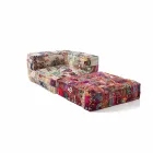Chaise Longue fauteuil in patchwork katoen voor etnische designlounge - vezel Viadurini