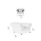 Klassieke fauteuil met uivormige poten in beukenhout Made in Italy - Spassoso Viadurini