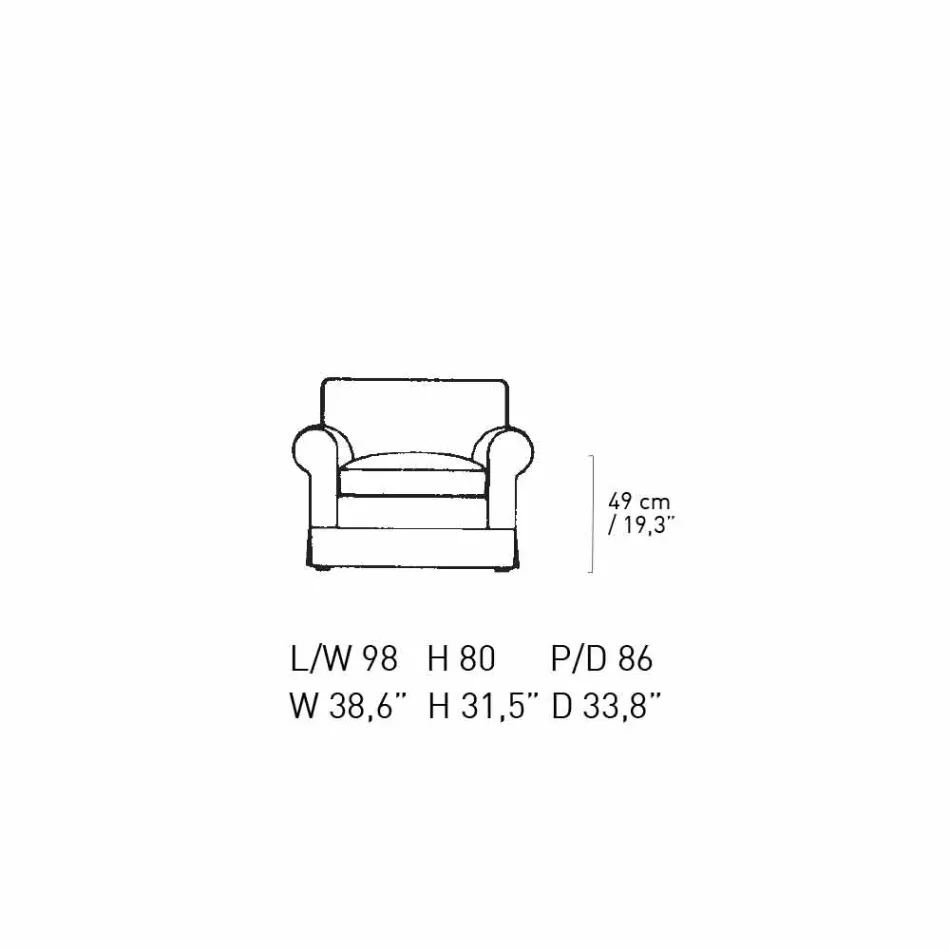 Klassieke woonkamerfauteuil bekleed met stof Made in Italy - Andromeda Viadurini