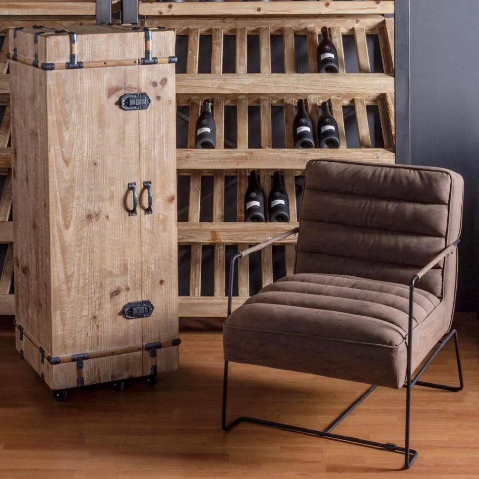 Klassieke fauteuil in staal en kunstleer bruin of zwart design - Kendy Viadurini