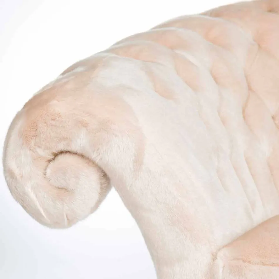 leunstoel bewerkt gewatteerde faux fur Balma Viadurini