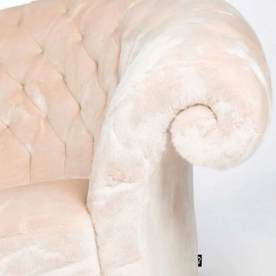 leunstoel bewerkt gewatteerde faux fur Balma Viadurini