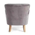 Klassieke fauteuil van hout en gewatteerde zitting van gewatteerd katoen - Monny Viadurini