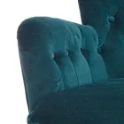 Klassieke fauteuil van hout en gewatteerde zitting van gewatteerd katoen - Monny Viadurini