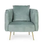 Klassieke fauteuil in gestoffeerd hout met fluwelen effect Homemotion - Nichy Viadurini