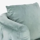 Klassieke fauteuil in gestoffeerd hout met fluwelen effect Homemotion - Nichy Viadurini