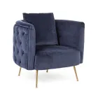 Klassieke fauteuil in gestoffeerd hout met fluwelen effect Homemotion - Nichy Viadurini