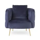 Klassieke fauteuil in gestoffeerd hout met fluwelen effect Homemotion - Nichy Viadurini