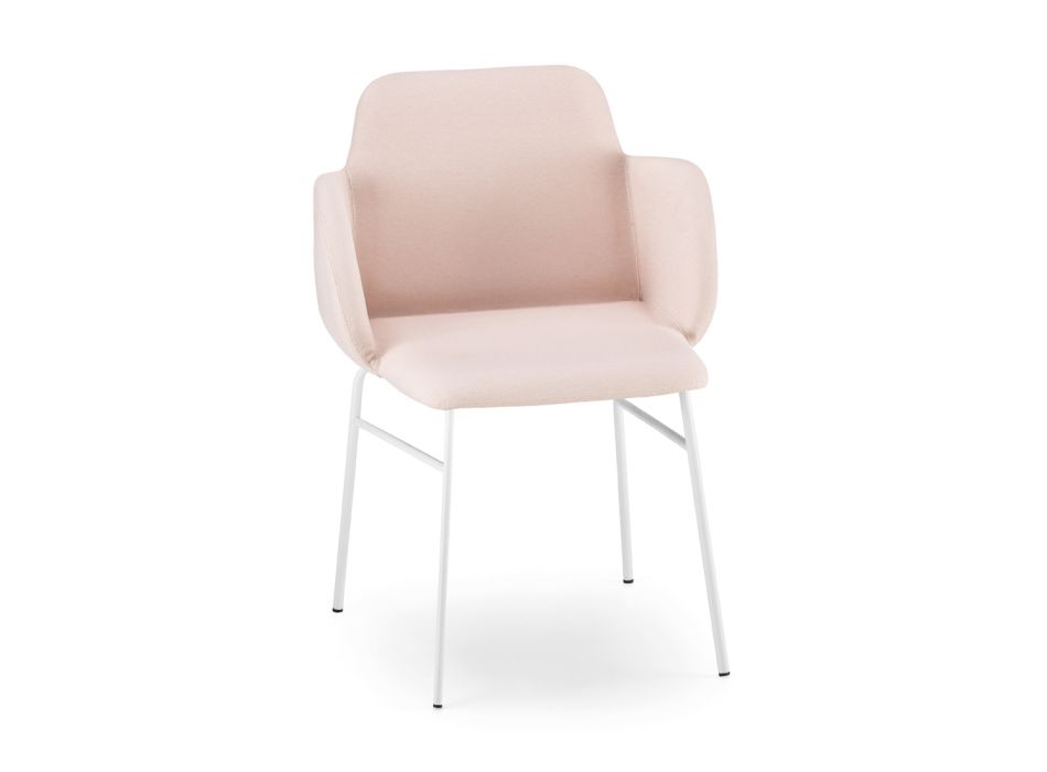 Hoogwaardige gekleurde fauteuil van stof en metaal, gemaakt in Italië - Molde Viadurini