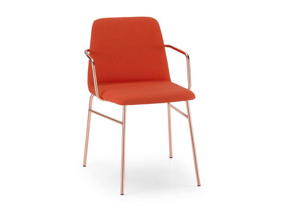 Luxe gekleurde fauteuil van stof met metalen onderstel Made in Italy - Molde Viadurini