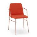 Luxe fauteuil van gekleurde stof met metalen onderstel Made in Italy - Molde