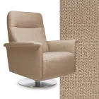 Fauteuil met draaibaar stalen onderstel en voetsteun Made in Italy - Valentina Viadurini