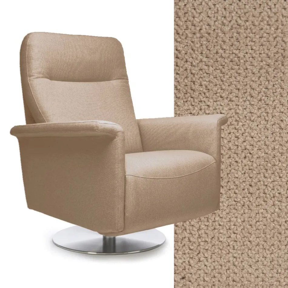 Fauteuil met draaibaar stalen onderstel en voetsteun Made in Italy - Valentina Viadurini