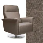 Fauteuil met draaibaar stalen onderstel en voetsteun Made in Italy - Valentina Viadurini