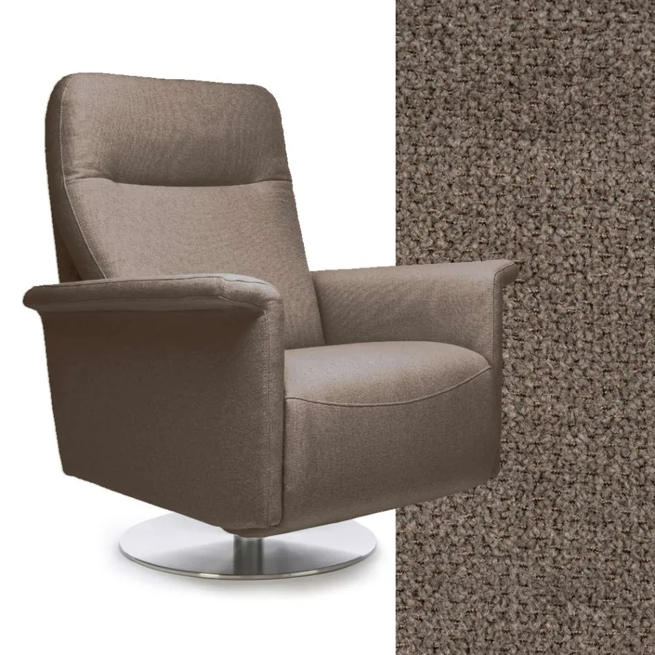 Fauteuil met draaibaar stalen onderstel en voetsteun Made in Italy - Valentina Viadurini