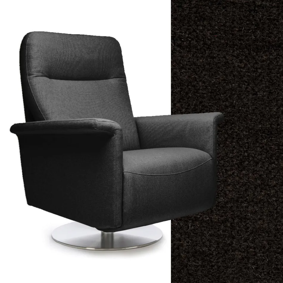 Fauteuil met draaibaar stalen onderstel en voetsteun Made in Italy - Valentina Viadurini