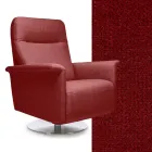 Fauteuil met draaibaar stalen onderstel en voetsteun Made in Italy - Valentina Viadurini