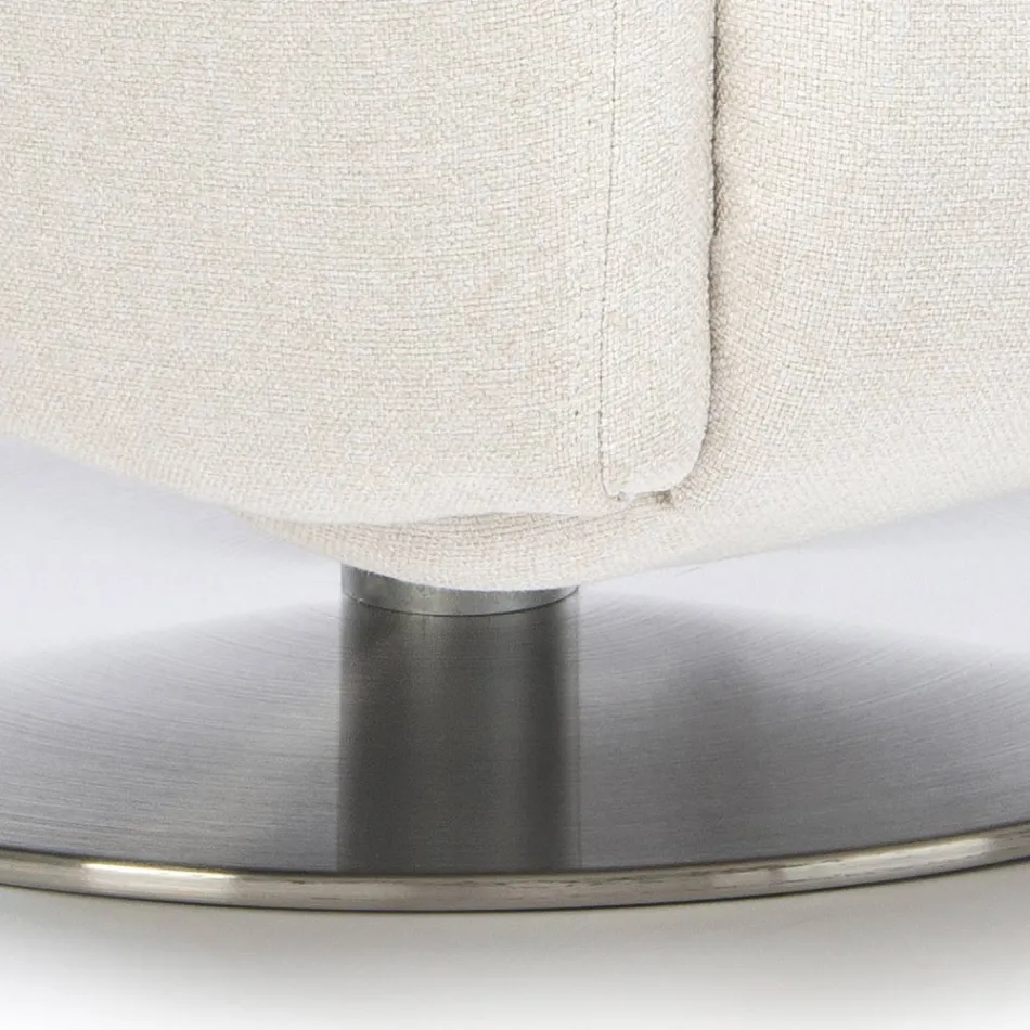 Fauteuil met draaibaar stalen onderstel en voetsteun Made in Italy - Valentina Viadurini