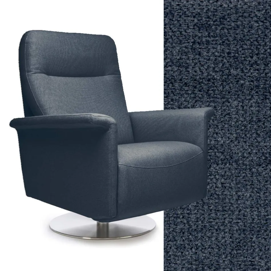 Fauteuil met draaibaar stalen onderstel en voetsteun Made in Italy - Valentina Viadurini