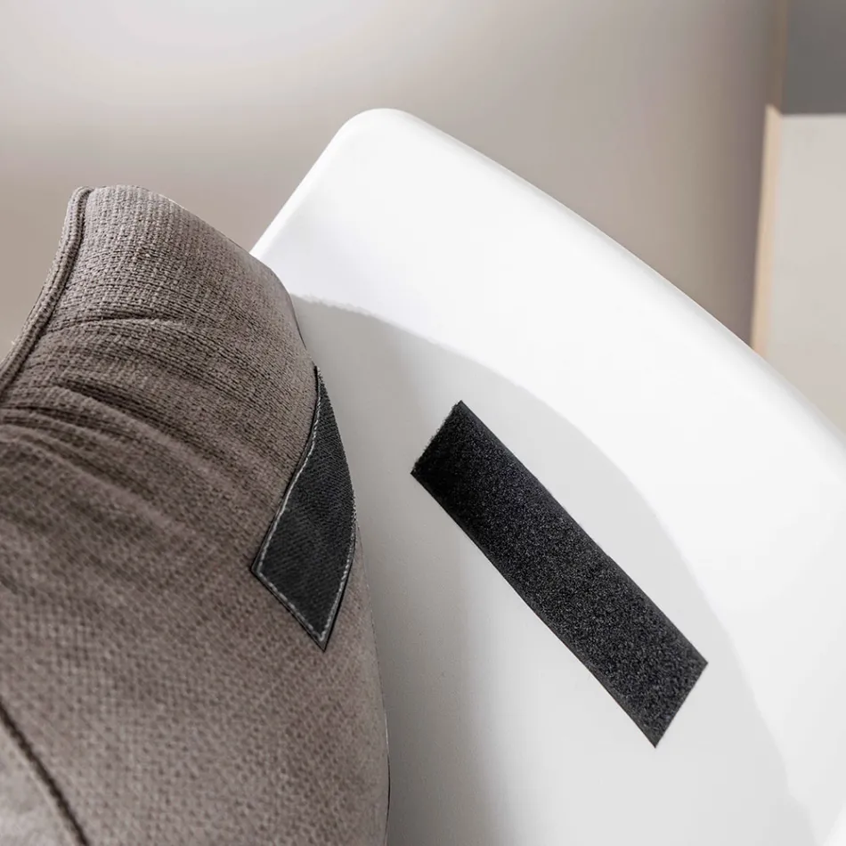 Fauteuil met metalen onderstel, structuur van polypropyleen en stoffen kussens - tablet Viadurini