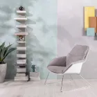 Fauteuil met metalen onderstel, structuur van polypropyleen en stoffen kussens - tablet Viadurini