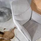 Fauteuil met metalen onderstel, structuur van polypropyleen en stoffen kussens - tablet Viadurini