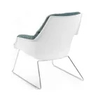 Fauteuil met metalen onderstel, structuur van polypropyleen en stoffen kussens - tablet Viadurini