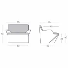 Fauteuil met armleuningen Slide Kami Modern ontwerp gemaakt in Italië Viadurini