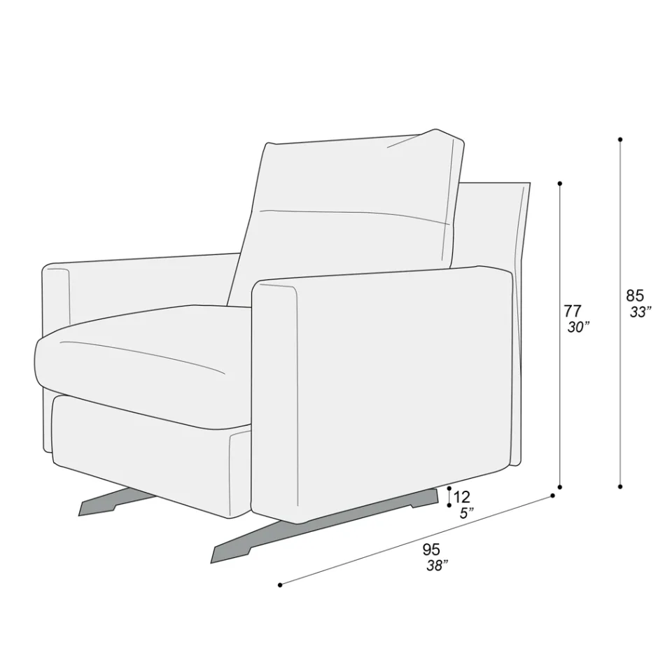 Fauteuil met zitkussen, opgevuld met veren en polyester, gemaakt in Italië - Malizioso Viadurini