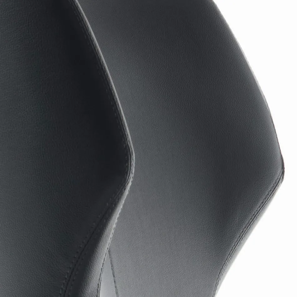 Fauteuil met stalen structuur en zitting van grafiet eco-leer Made in Italy - Reggio Viadurini