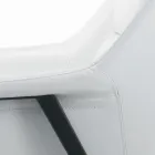 Fauteuil met zwarte stalen structuur en zitting van eco-leer Made in Italy - Modena Viadurini