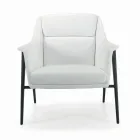 Fauteuil met zwarte stalen structuur en zitting van eco-leer Made in Italy - Modena Viadurini