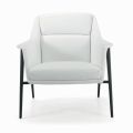 Fauteuil met zwarte stalen structuur en zitting van eco-leer Made in Italy - Modena