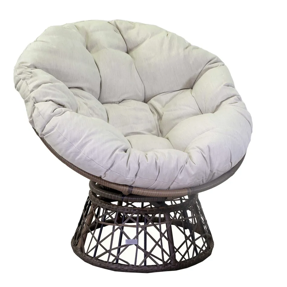 Fauteuil met aluminium frame bekleed met polyrattan en salontafel - Puntina Viadurini